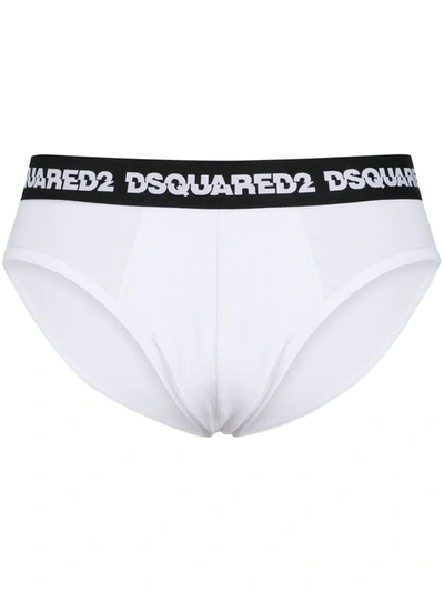 Dsquared2 Logo-waistband Briefs In White