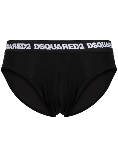 Dsquared2 Logo-waistband Briefs In Black