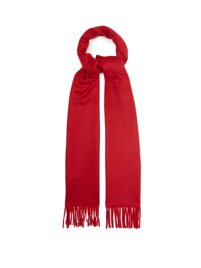 Alexander Mcqueen Fringed Cashmere Scarf In Red