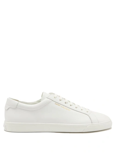 Saint Laurent Leather Court Classic Andy Sneakers In White