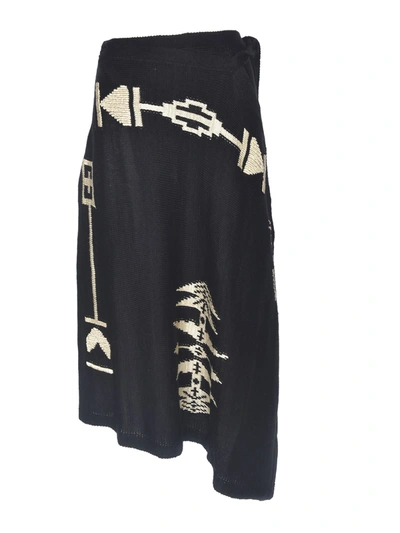 Polo Ralph Lauren Beige Pattern Long Skirt In Beige In Black