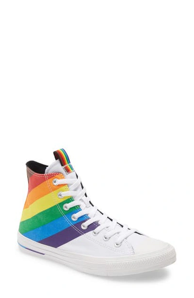 Converse Chuck Taylor All Star Hi White And Rainbow Sneakers-multi