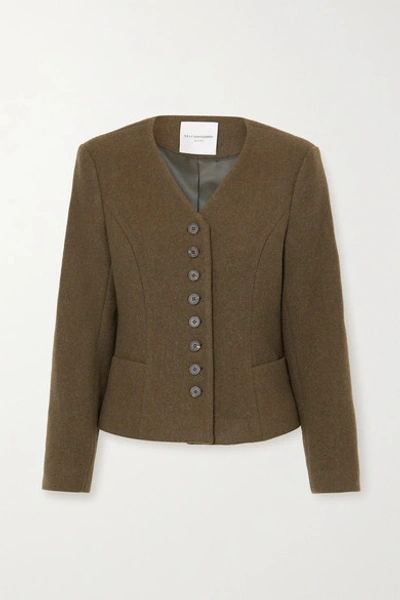 Le 17 Septembre Wool-blend Jacket In Army Green