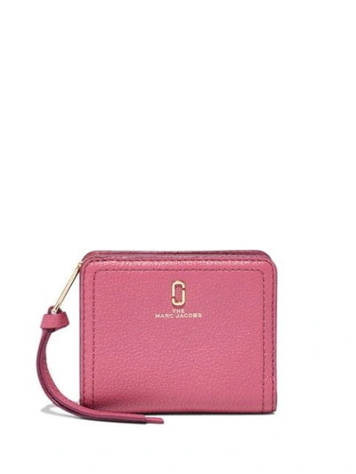 Marc Jacobs Mini Compact Leather Wallet In Dusty Ruby
