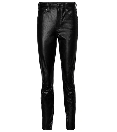 Veronica Beard Maera Extra High Waist Faux Leather Skinny Pants In Black