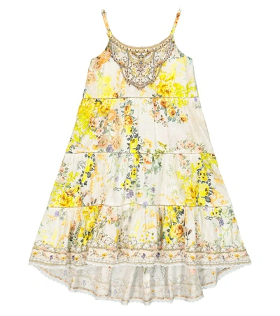 Camilla Kids' Embellished Floral Cotton Dress In Multicoloured