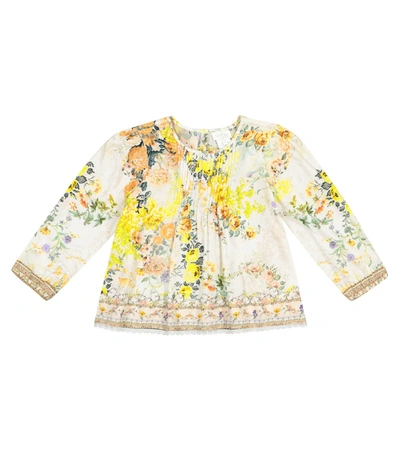 Camilla Kids' Embellished Floral Cotton Top In Multicoloured