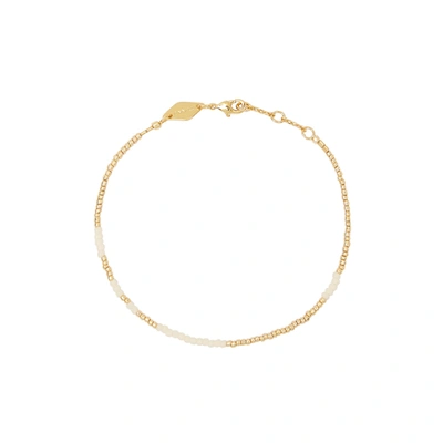 Anni Lu Asym 18kt Gold-plated Beaded Bracelet In White
