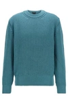 Hugo Boss - Virgin Wool Sweater With Chunky Rib Structure - Green