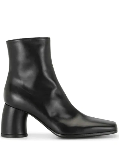 Ann Demeulemeester Vitello Square Toe Boots In Black