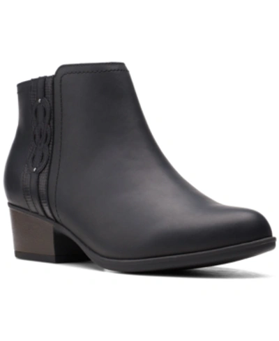 Clarks Collection Women's Adreena Lilac Booties Women's Shoes In Black Leather