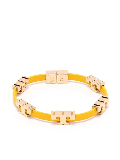Tory Burch Serif-t Single-wrap Bracelet In Tory Gold / Lemon Drop