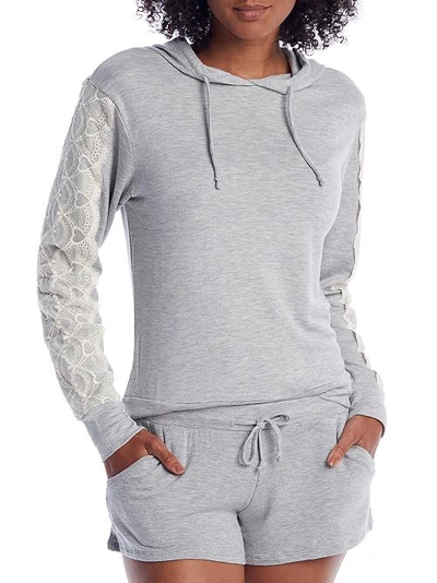 Flora Nikrooz Heather Grey Knit Hoodie Pajama Set