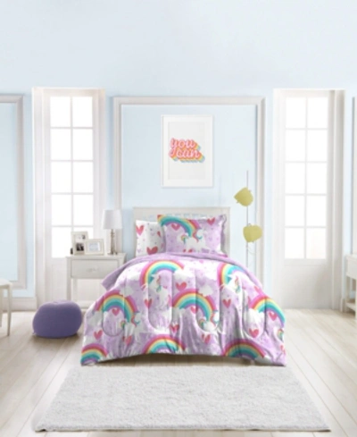 Dream Factory Unicorn Rainbow 5-piece Twin Bedding Set Bedding In Purple