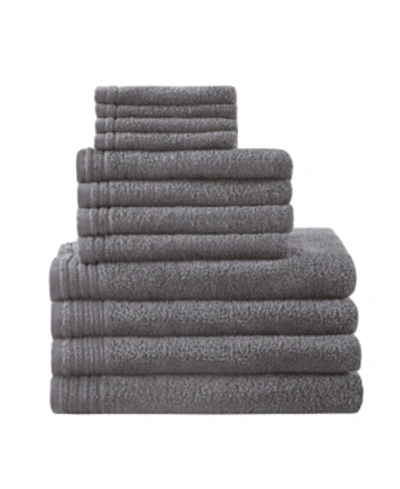 Intelligent Design 510 Design Big Bundle Cotton 12-pc. Towel Set Bedding In Grey