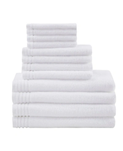 Intelligent Design 510 Design Big Bundle Cotton 12-pc. Towel Set Bedding In White