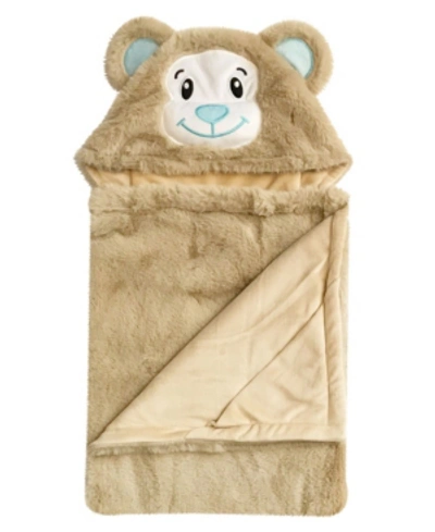 Happycare Textiles Snoogie Boo Ultra-soft Baby Faux Fur Hooded Towel, 30" X 36" Bedding In Light Brown