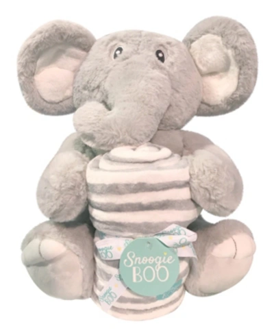 Happycare Textiles Snoogie Boo Hug Me Ultra Soft Blanket With Stuffed Animal Toy Set, 30" X 36" Bedding In Silver