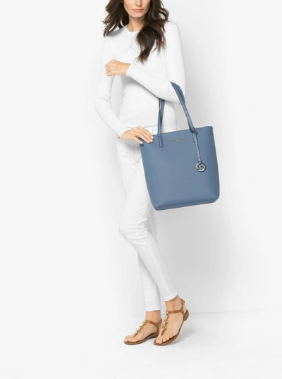 Michael Kors Hayley Large Tote In Denim/plblue | ModeSens