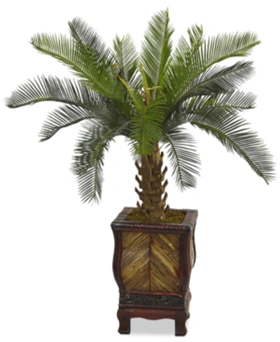 Nearly Natural 3' Cycas Artificial Tree In Wood Planter In Green