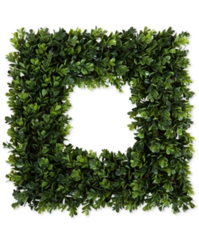 Trademark Global Faux Boxwood 16.5" Square Wreath In Green