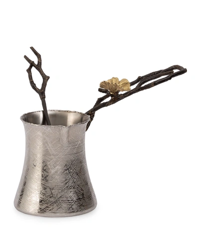 Michael Aram Butterfly Ginkgo Coffee Pot & Spoon In Silver