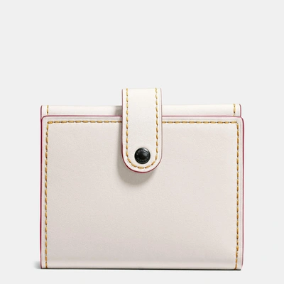 Coach Small Trifold Wallet In Chalk/brass