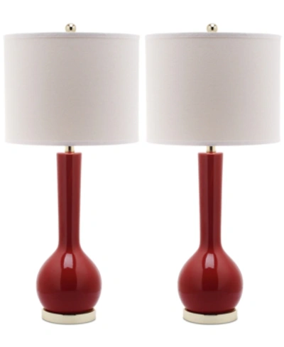 Safavieh Set Of 2 Mae Table Lamps In Red