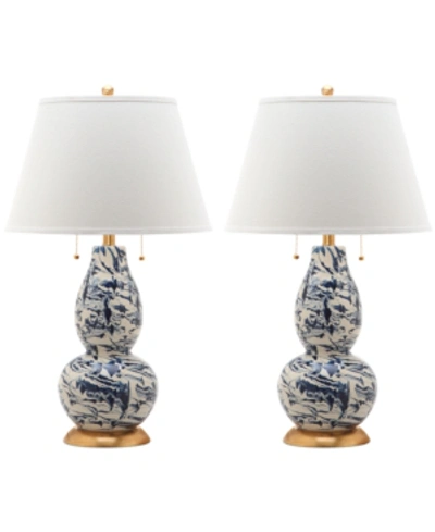 Safavieh Set Of 2 Color Swirls Glass Table Lamp