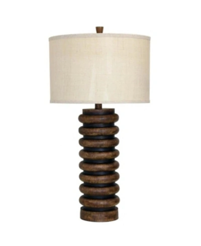 Stylecraft Hardback Fabric Shade Table Lamp In Brown