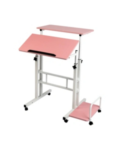 Mind Reader 2-tier Standing Desk In Pink