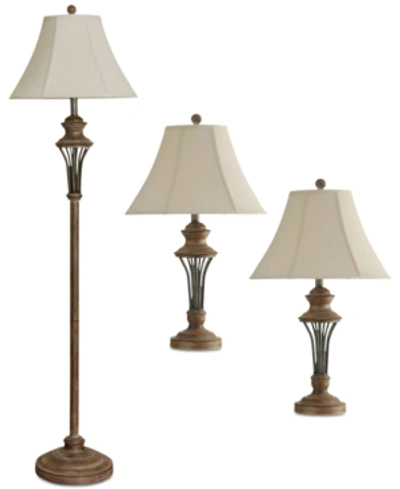 Stylecraft Set Of 3 Moraga Lamp Set In Brown