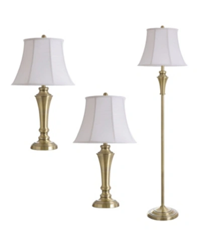 Stylecraft Floor And Table Lamp Set, Pack Of 3 In Brass