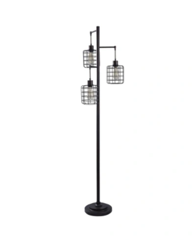 Stylecraft Steel Floor Lamp In Black