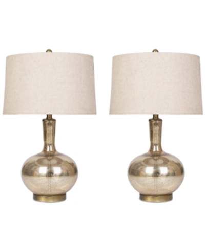 Abbyson Living Set Of 2 Gold Mercury Glass Table Lamp