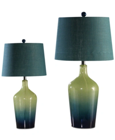 Abbyson Living Set Of 2 Ombre Table Lamps In Blue