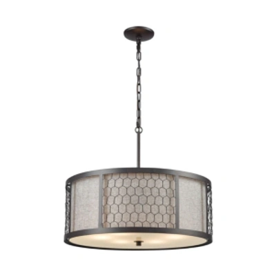 Elk Lighting Gilmore Drum Pendant In Aged Bronz