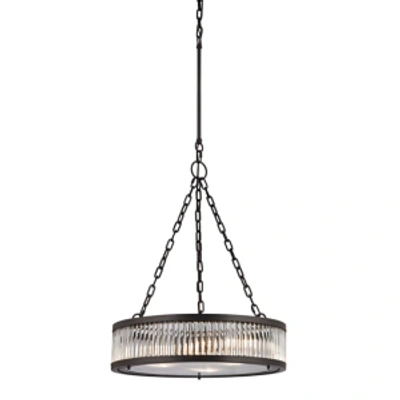 Elk Lighting Linden Drum Pendant In Aged Bronz