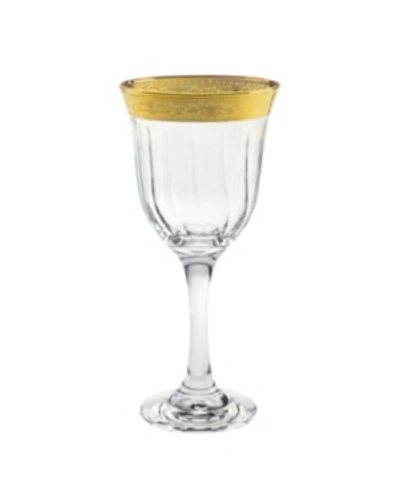 Lorren Home Trends Melania Collection Gold Red Wine Glass - Set Of 6 In Multi