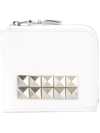 Comme Des Garçons Studded Leather Zip Wallet In White