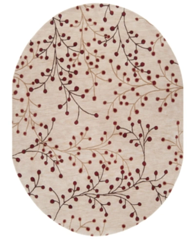 Surya Athena Ath-5053 Burgundy 6' X 9' Oval Area Rug In Red