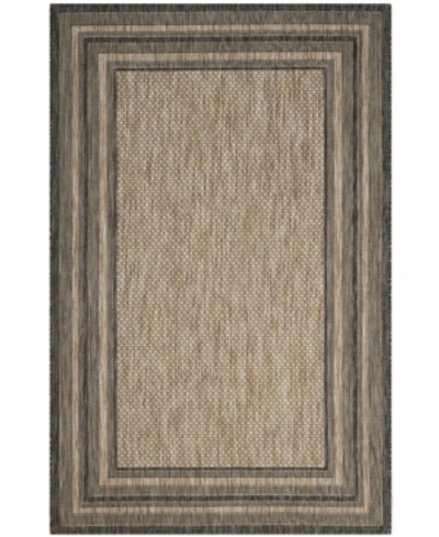 Safavieh Courtyard Cy8475 Natural And Black 4' X 5'7" Outdoor Area Rug