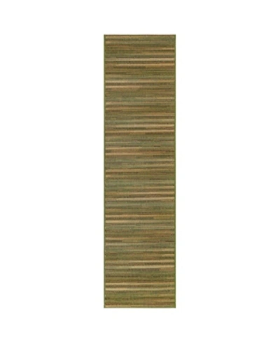 Liora Manne Marina Stripes 1'11" X 7'6" Runner Rug In Green