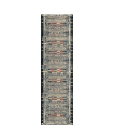 Liora Manne Marina Tribal Stripe 1'11" X 7'6" Runner Rug In Black