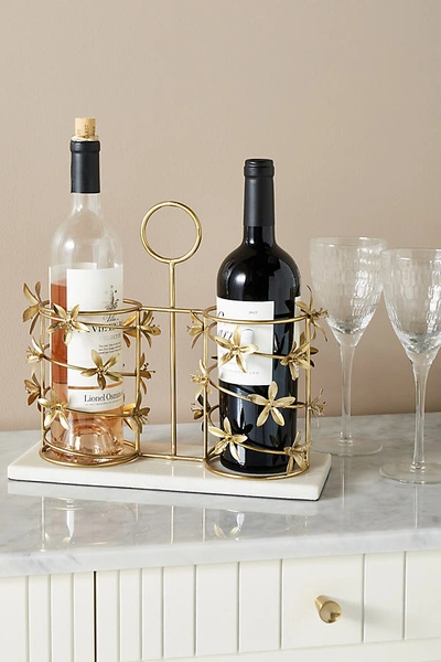 Anthropologie Martell Wine Bottle Holder In Gold