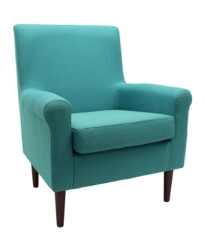 Foxhill Trading Ellis Rolled Armed Lounge Chair In Teal