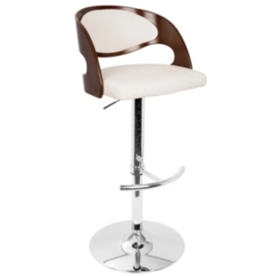 Lumisource Pino Adjustable Barstool In Cherry Wht