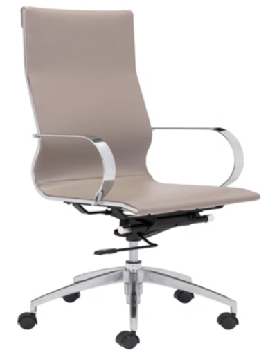 Zuo Modern Glider High Back Office Chair Taupe In Brown