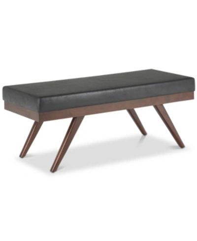 Simpli Home Chanelle Mid Century Modern Rectangle Ottoman Bench In Black
