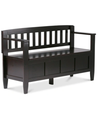 Simpli Home Winslow Entryway Storage Bench In Dark Coffee Brown